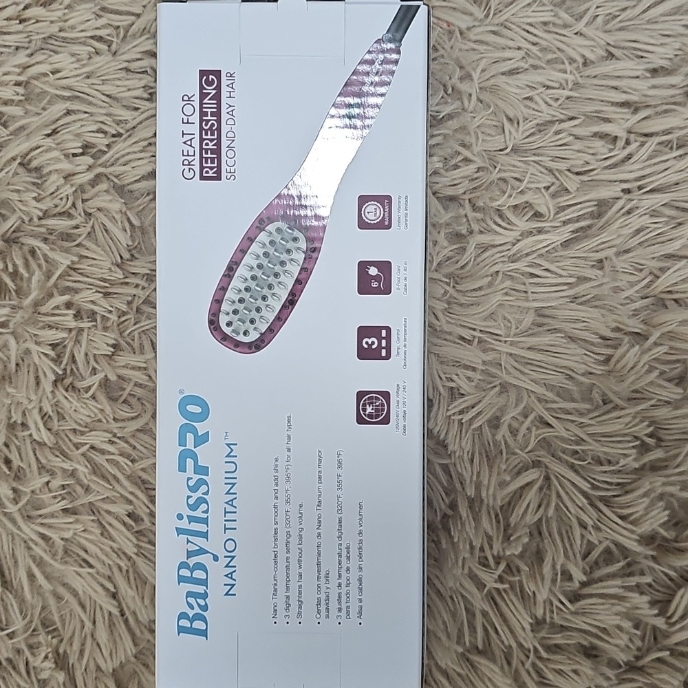 BaBylissPRO Nano Titanium Paddle Brush - Pink, Limited Edition NEW - Picture 2 of 2